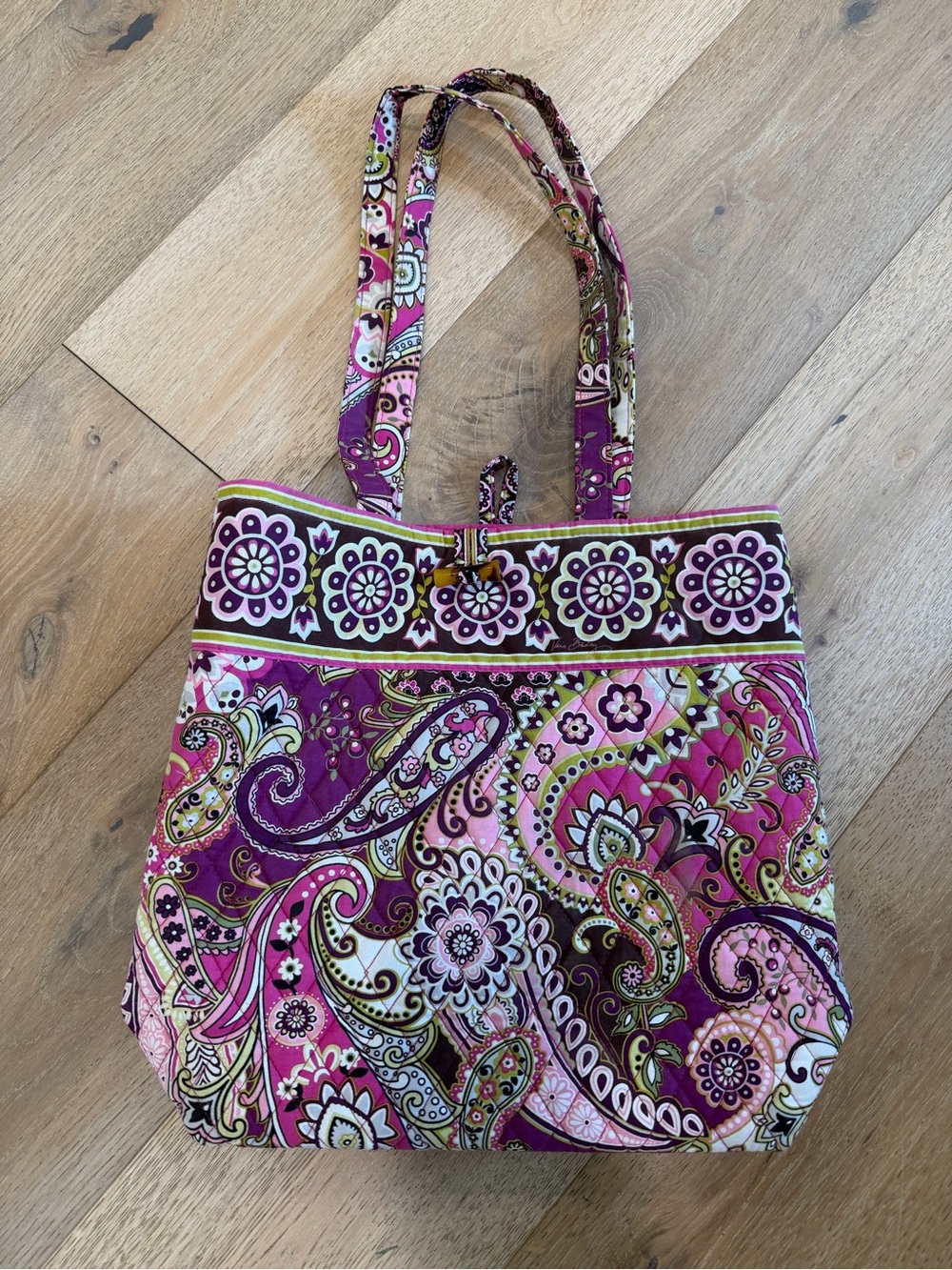 Vera Bradley Pink Paisley Quilted Tote